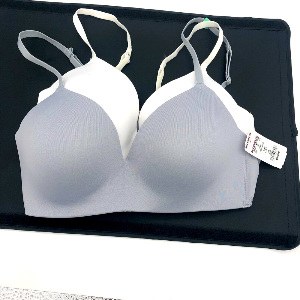 2 bras size 36 B in gray and white